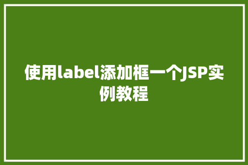 使用label添加框一个JSP实例教程