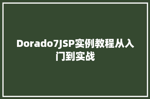 Dorado7JSP实例教程从入门到实战