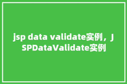 jsp data validate实例，JSPDataValidate实例