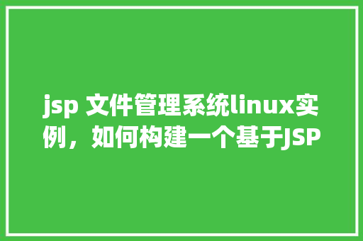 jsp 文件管理系统linux实例，如何构建一个基于JSP的文件管理系统Linux实例