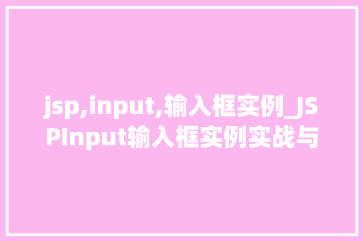 jsp,input,输入框实例_JSPInput输入框实例实战与方法分享  第1张