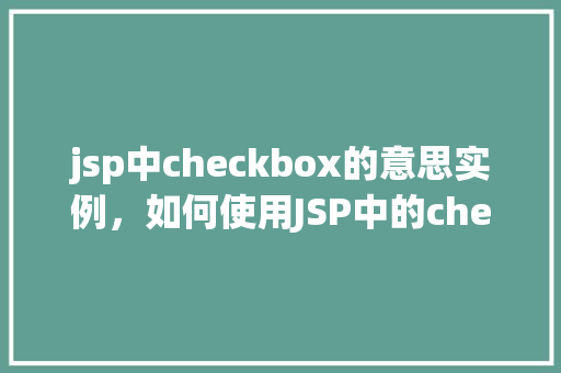 jsp中checkbox的意思实例，如何使用JSP中的checkbox实现用户选择功能