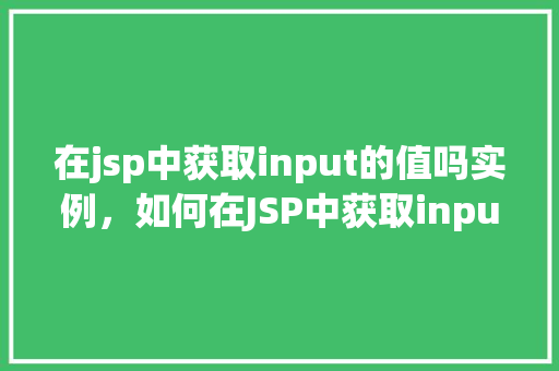 在jsp中获取input的值吗实例，如何在JSP中获取input元素的值实例介绍  第1张