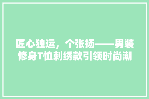 匠心独运,个张扬——男装修身T恤刺绣款引领时尚潮流