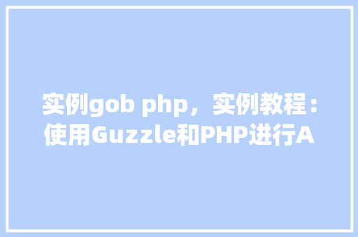 实例gob php，实例教程：使用Guzzle和PHP进行API调用