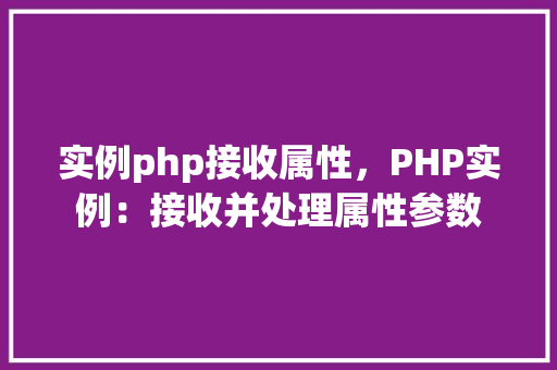 实例php接收属性，PHP实例：接收并处理属性参数  第1张