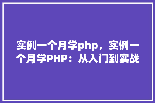 实例一个月学php，实例一个月学PHP：从入门到实战的完整教程