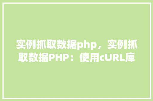 实例抓取数据php，实例抓取数据PHP：使用cURL库实现网页数据抓取