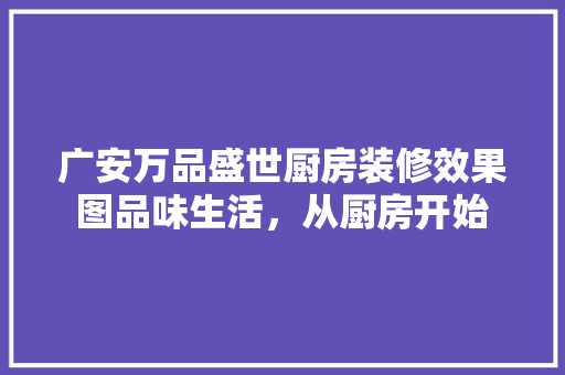 广安万品盛世厨房装修效果图品味生活，从厨房开始