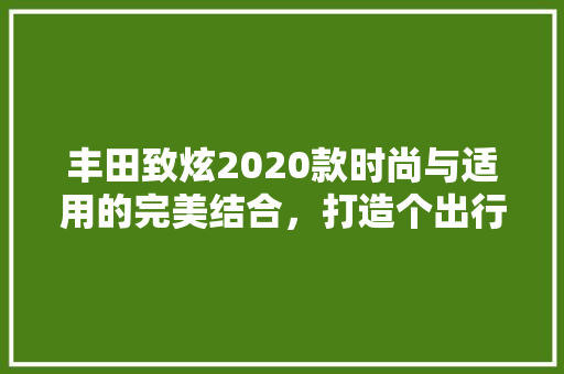 丰田致炫2020款时尚与适用的完美结合，打造个出行新体验