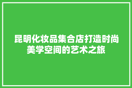 昆明化妆品集合店打造时尚美学空间的艺术之旅 第1张 昆明化妆品集合店打造时尚美学空间的艺术之旅 第1张