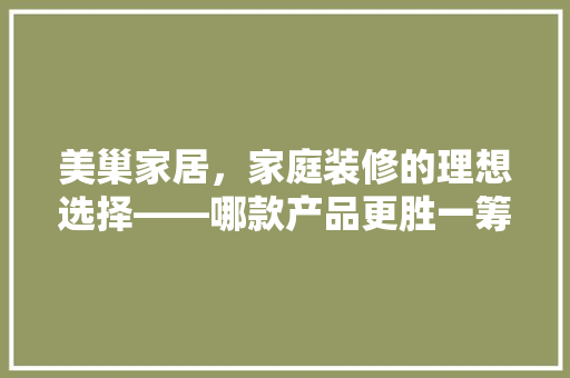 美巢家居，家庭装修的理想选择——哪款产品更胜一筹