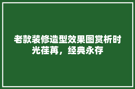 老款装修造型效果图赏析时光荏苒，经典永存