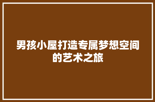 男孩小屋打造专属梦想空间的艺术之旅