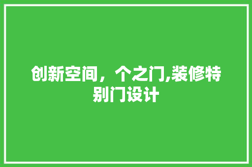 创新空间，个之门,装修特别门设计  第1张
