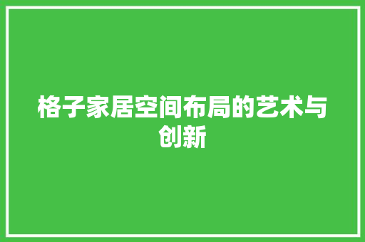 格子家居空间布局的艺术与创新  第1张