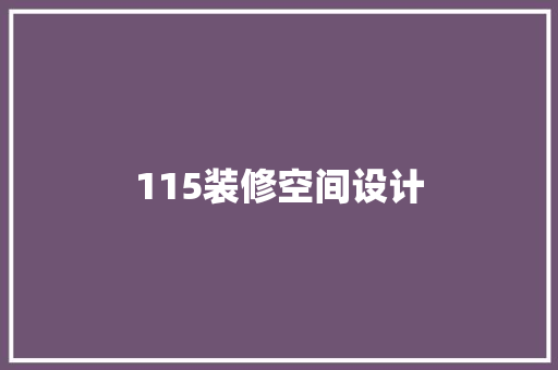 115装修空间设计