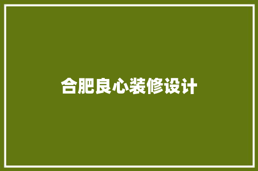 合肥良心装修设计