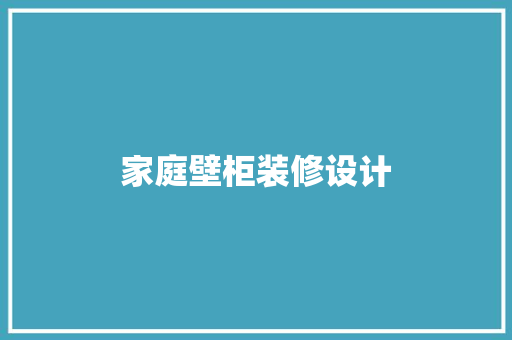 家庭壁柜装修设计