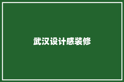 武汉设计感装修