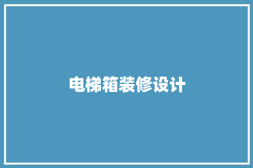 电梯箱装修设计