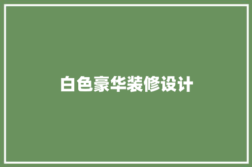 白色豪华装修设计