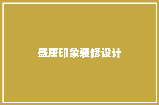 盛唐印象装修设计