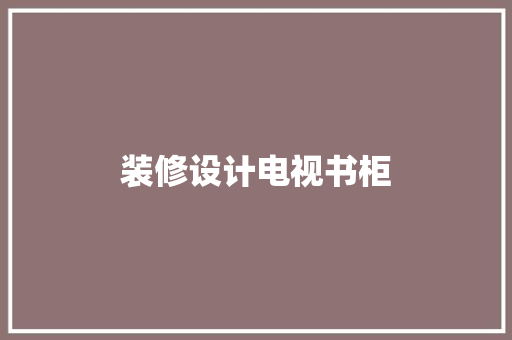 装修设计电视书柜