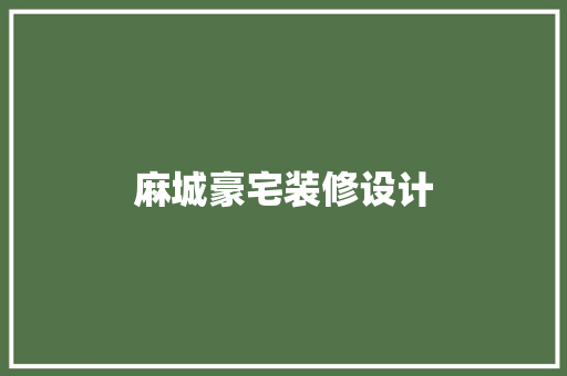 麻城豪宅装修设计