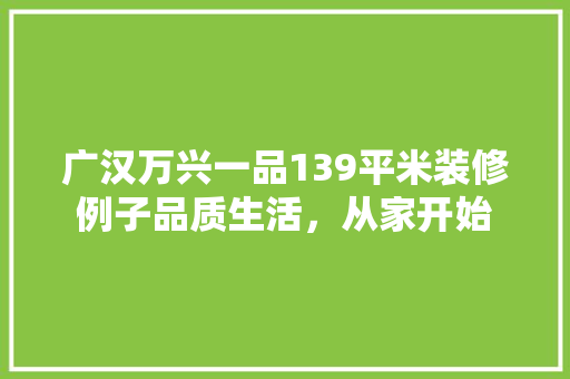 广汉万兴一品139平米装修例子品质生活，从家开始